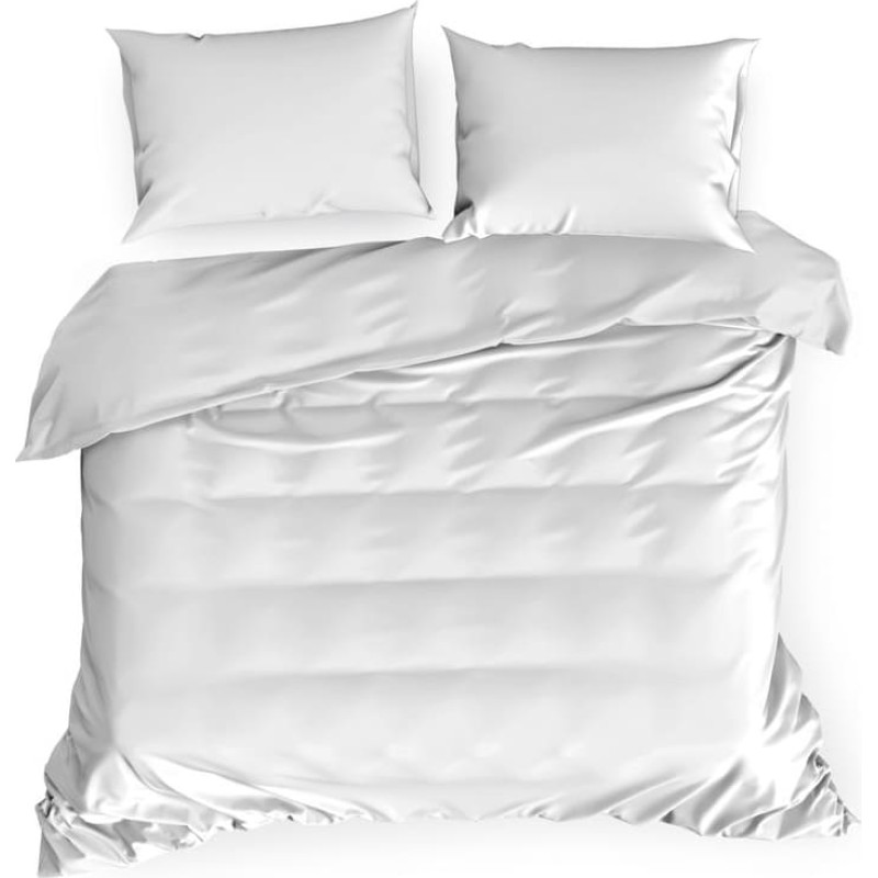 Satīna gultasveļa 180x200 balta vienkrāsaina Nova 3