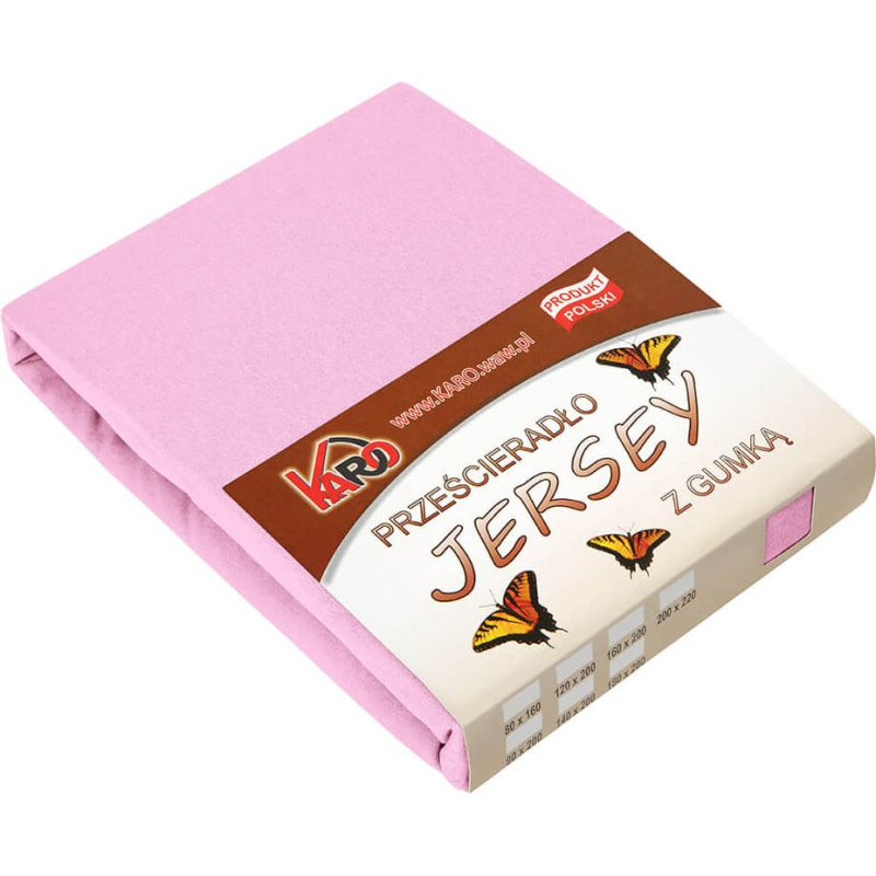 Džersijai pieguļošs palags 80x200 gaiši rozā 018 biezs 150g/m2