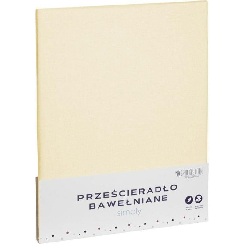 Kokvilnas palags 140x200 krēmkrāsas vienkrāsains Vienkārši
