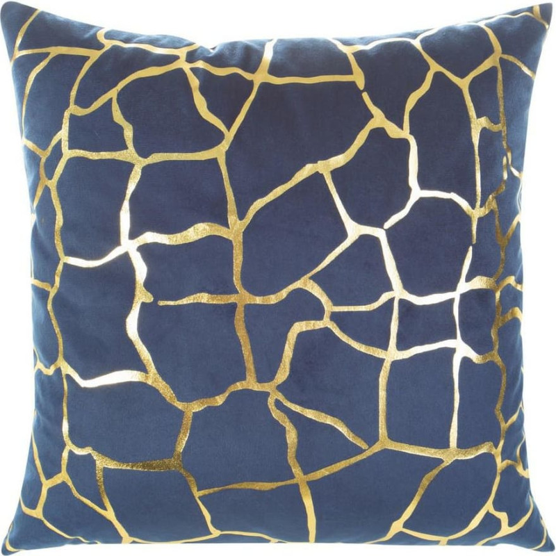 Dekoratīvā spilvendrāna 45x45 Mink 17 C tumši zils zelta velūrs Eurofirny