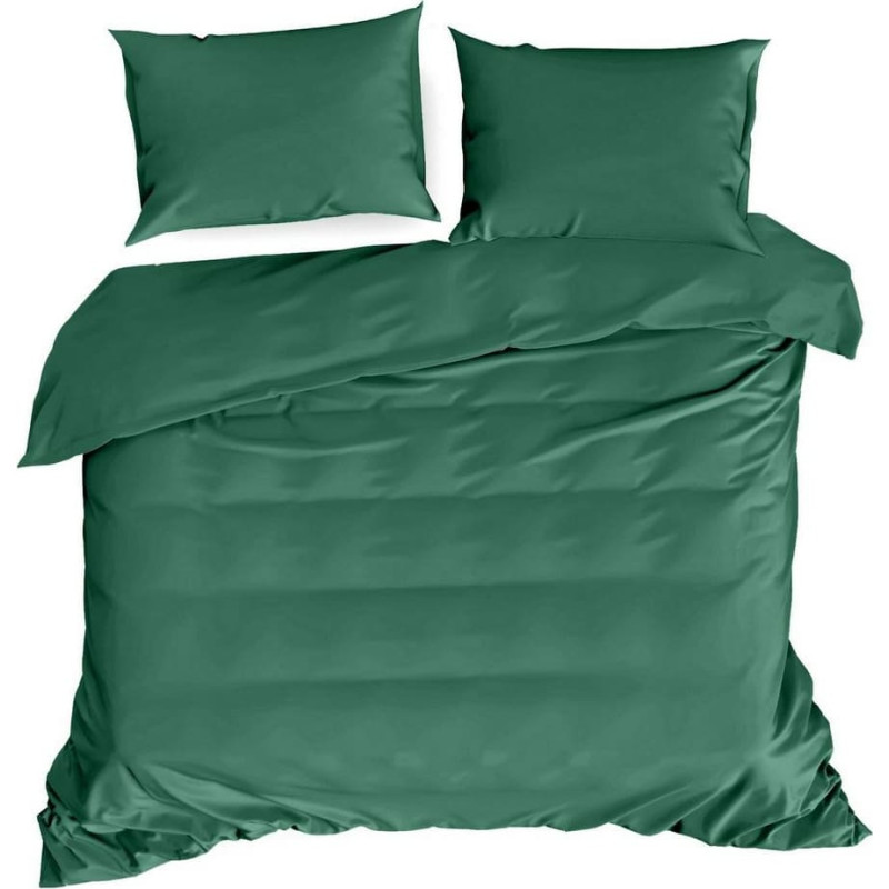 Satīna gultasveļa 180x200 Nova 3 tumši zaļa