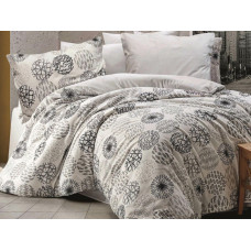 Kokvilnas gultas veļa 160x200 Arabella 1 pelēki balti melni apļi Cottonlove Exclusive