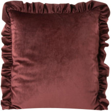 Dekoratīvā spilvendrāna 45x45 Samta sarkans velūra volāns