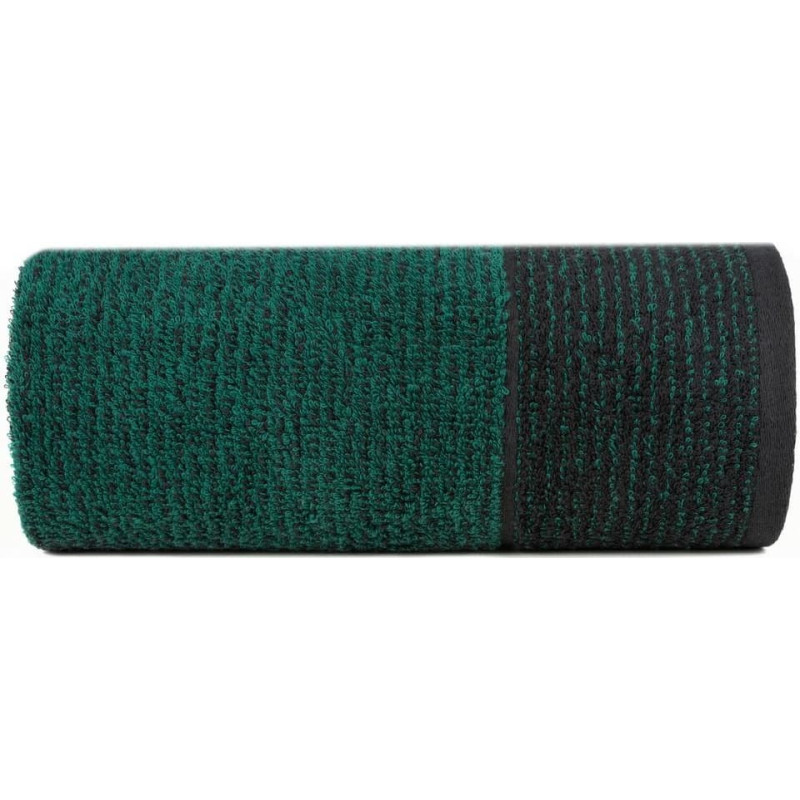 Dvielis Leon 30x50 melns tirkīzs ar žakarda svītrainu frotē rakstu 500g/m2