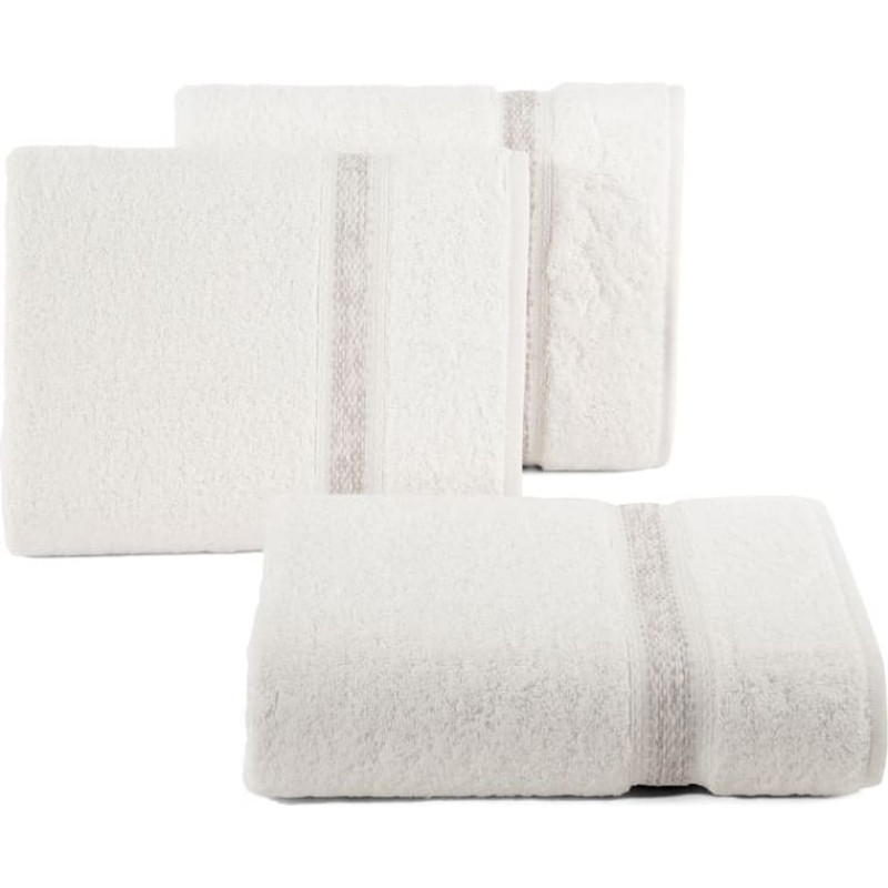 Krēmkrāsas dvielis 70x140 Altea ar dekoratīvu apmali un melanža frotē sloksni 500 g/m2