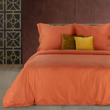 Kokvilnas gultas veļa 160x200 Morocco 2 sarkana ar apakšmalu uz spilveniem plain Terra Collection