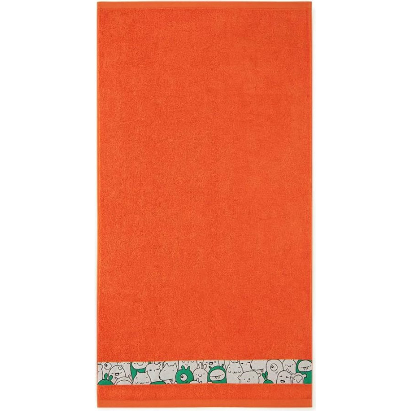 Dvielis 30x50 Slames dzīvnieki Orange-K17-5195 oranža frotē kokvilna bērniem bērnudārzam