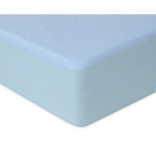 Džersijai pieguļošs palags 180/190x190/200x30 zils ar gumiju augstajam matracim 30 cm Džersija 1