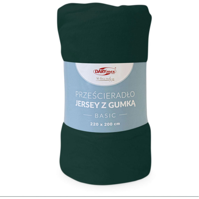 Džersijai pieguļošs palags 90x200 Basic 036 pudele zaļa