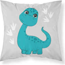 Kokvilnas spilvendrāna 40x40 dinozauru pelēks tirkīzs 4285 B1 Mayamoo 20