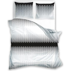 Kokvilnas gultas veļa 140x200 Glamour 018 pelēka melna ģeometrija ar vienu spilvendrānu