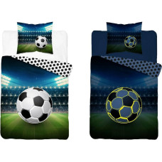Tumsā mirdzoša gultas veļa 140x200 futbols 4467 A Fluo 0321