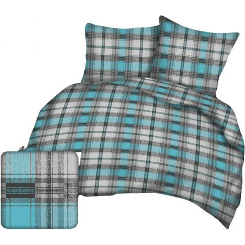 Gultasveļa no mizas 160x200 pelēka tirkīza čeka Krzyś A155-3 Kora 23