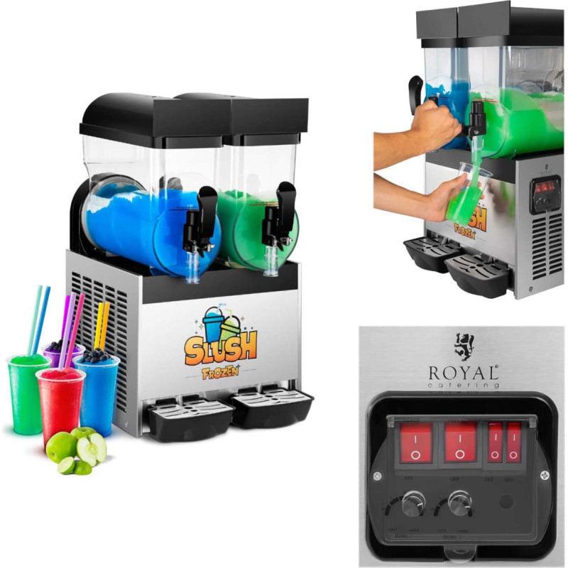 Royal Catering Granitor dozators dzērienu iekārta slush double granite 2x 15L