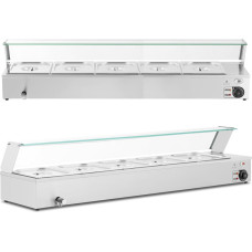 Royal Catering Bain marie ēdiena sildītājs sildīšanas bufete ar vāku 5 x GN 1/2 2000 W