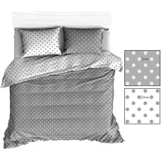 Kokvilnas gultas veļa 160x200 R139 pelēki balti punktiņi 355N 341N
