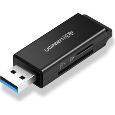 Ugreen Pārnēsājams USB 3.0 TF/SD karšu lasītājs melns