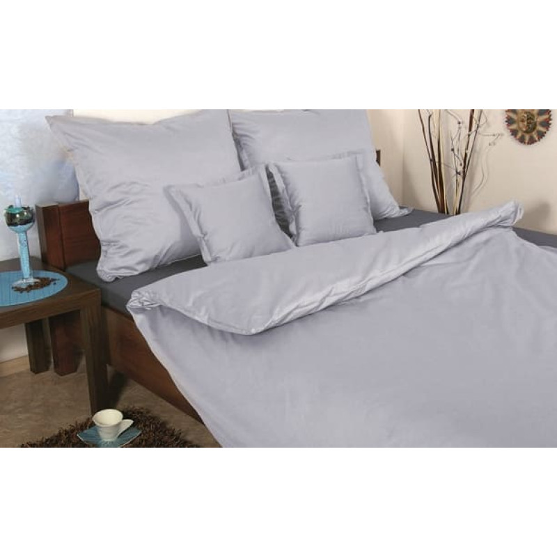 Kokvilnas gultasveļa 200x220 Plain Gaiši Pelēka Jauna