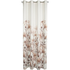 Aizkars 140x250 Inez balti bēši ziedi gatavi uz velūra starplikām