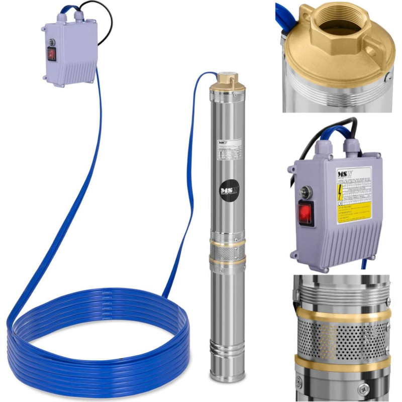 MSW Iegremdējamais sūknis dziļurbumam 6000 L/h līdz 58 m