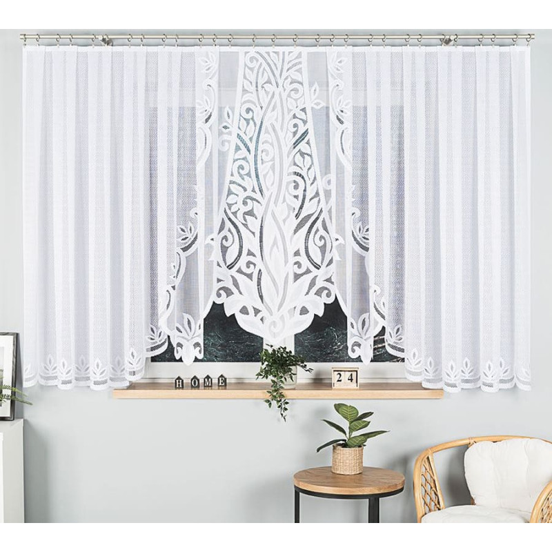 POLA Gatavs žakarda aizkars, platums 500 x augstums 160cm, krāsa 001 balta 019368/FBL/001/500160/1