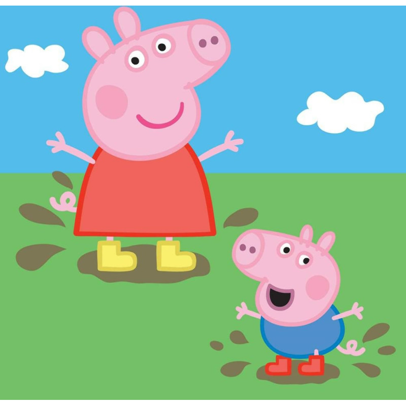 Burvju dvielis 30x30 cm Peppa Pig peļķē zilā Magic