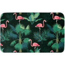 Paklāja paklājiņš 45x70 Flamingo lapas melns zaļš rozā Sākums 2023