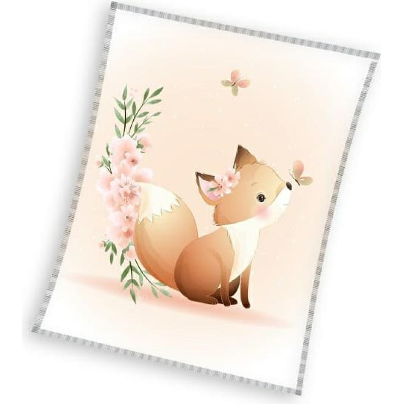 Mikrošķiedras sega 110x140 Aprikožu lapsa 4111 C23