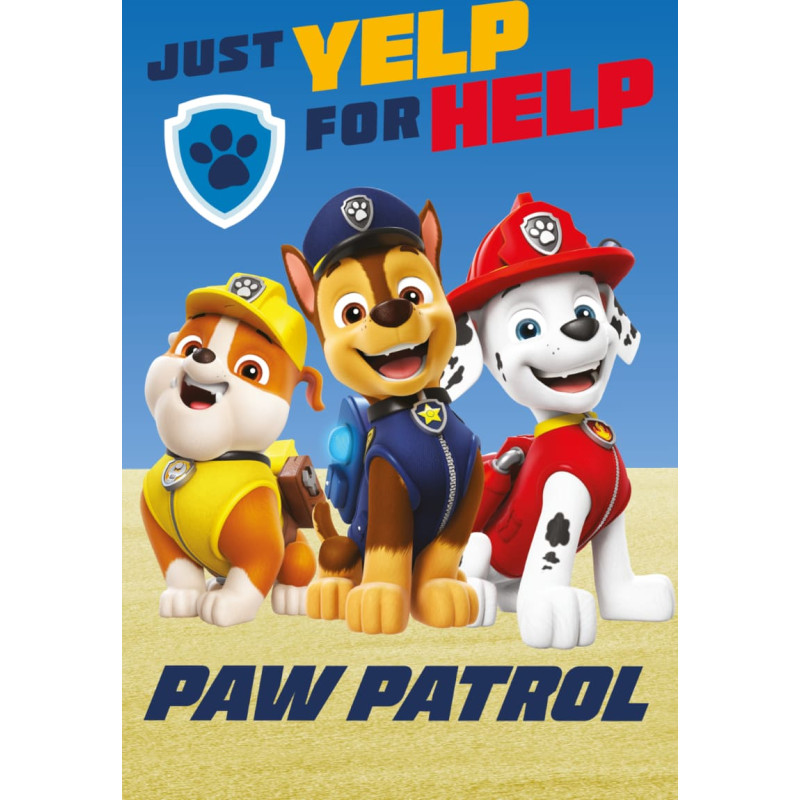 Flīsa sega 100x150 Paw Patrol Paw dogs blue brigade bērnu pleds 23. augusts