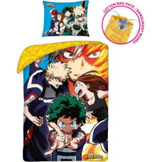 Kokvilnas gultas veļa 140x200 My Hero Academia + kokvilnas maisiņš spilvendrāna 70x90 5421BL