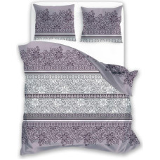 Satīna gultasveļa 160x200 Pure Sateen 004 purpura ziedi