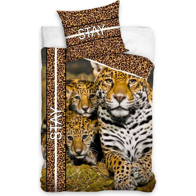 Kokvilnas gultas veļa 160x200 Leopard Africa spilvendrāna 70x80