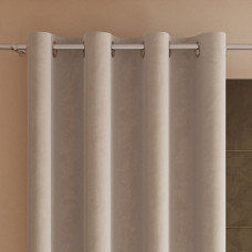 VELVI Gatavs aizkars ar cilpām, platums 140 x augstums 250cm, krāsa 015 tumšs krēms VELVI0/ZGP/015/140250/1