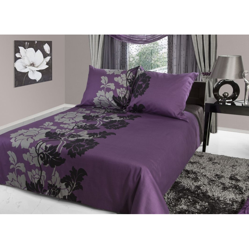 Satīna gultasveļa 200x220 Ruby 2 violeta Premium
