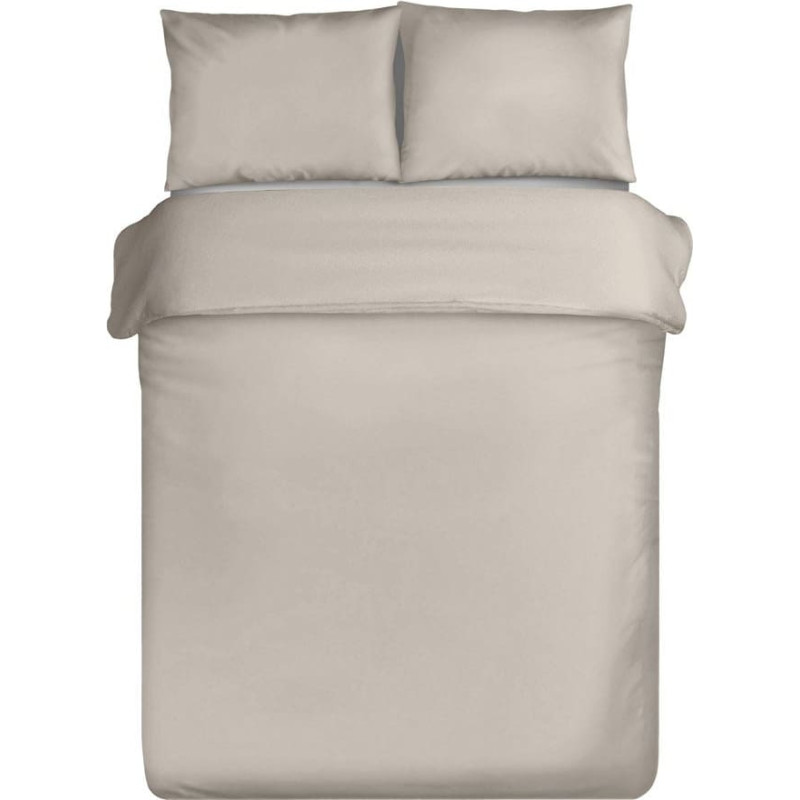 Nova bēša satīna gultas veļa 160x200