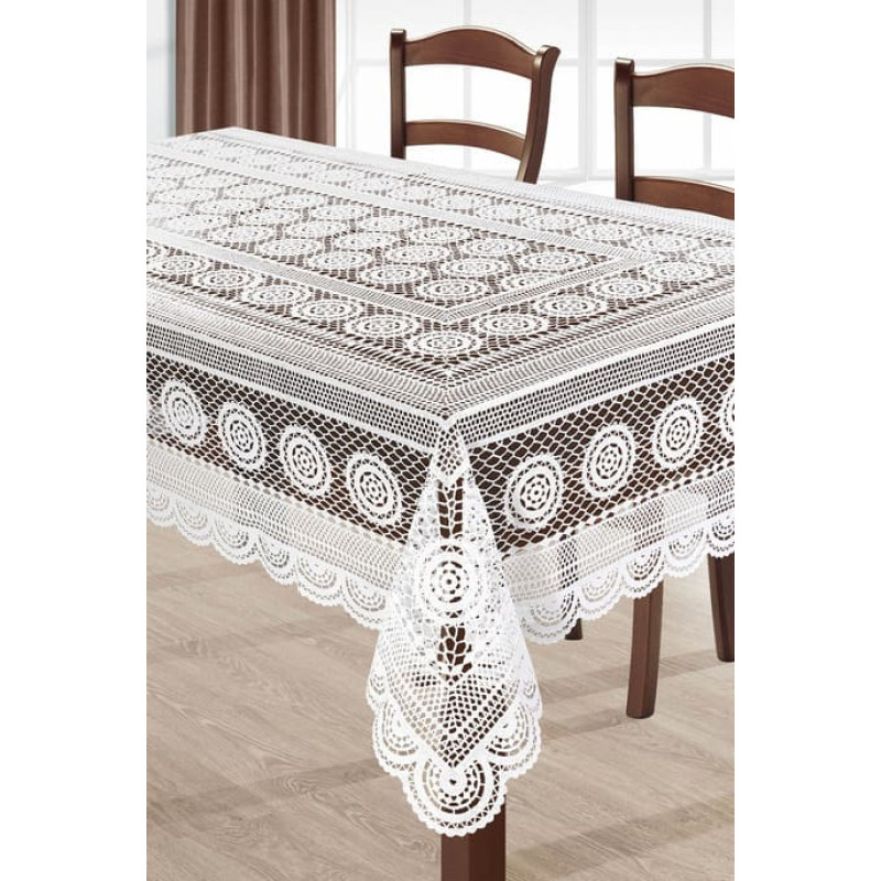 Mazgājams galdauts Sonia1 izmērs 140x180 Balts PVC