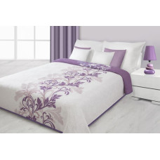 Dekoratīvs divpusējs gultas pārklājs 220x240 Deco Cream + Purple