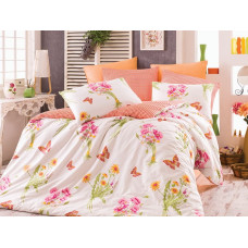 Kokvilnas gultas veļa 200x220 Natalia Orange 9584 Exclusive premium