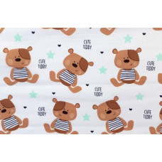 Kokvilnas gultasveļa 140x200 250N Brūns lācītis