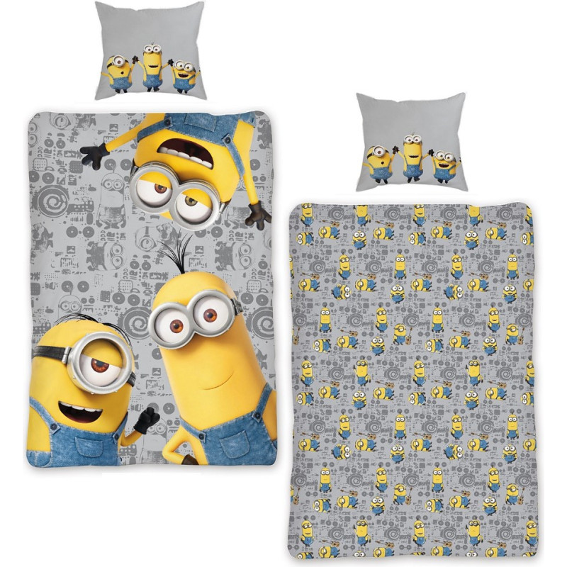 Kokvilnas gultas veļa 140x200 Minions 0518 Minions 047 spilvendrāna 70x90