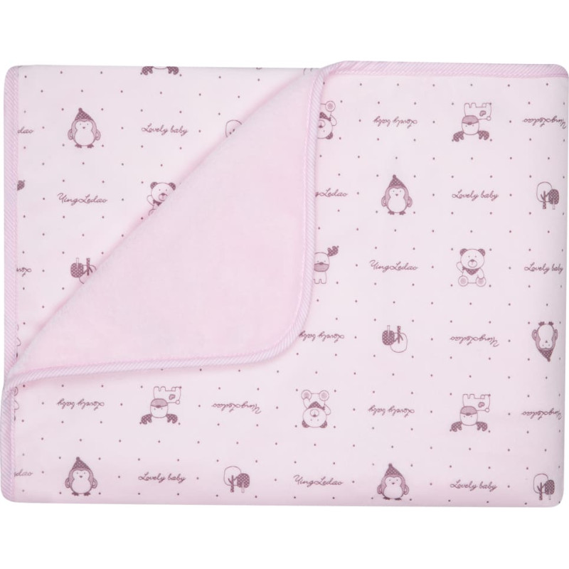 Minky Velur dubultā sega 80x90 Coral 649 Printed Pink