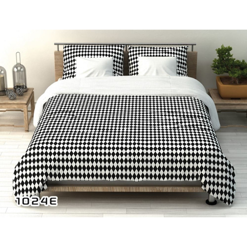 Kokvilnas spilvendrāna 40x40 1024E šaha melns balts Modern Duo