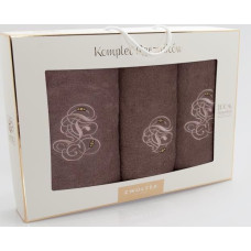 Dvieļu komplekts kastītē, 3gab Monogram Cinnamon K48-5763