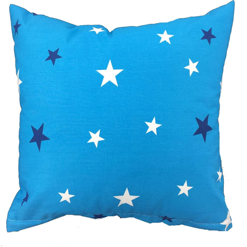 Kokvilnas spilvendrāna 40x40 1164E, tirkīza, ar zvaigznītēm, abpusēja