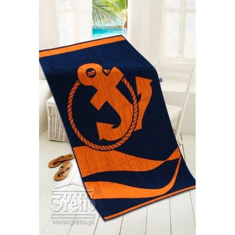 Pludmales dvielis 80x160 Brīvdienu oranžs enkurs