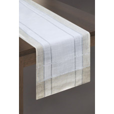 Dekoratīvais galdauts 40x180cm. Sudrabs 2 ekri dabīgais sudrabs