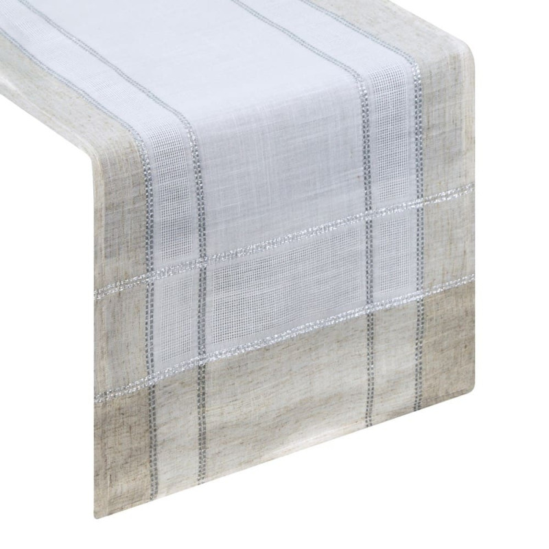 Dekoratīvais galdauts 40x180cm. Sudrabs 2 ekri dabīgais sudrabs