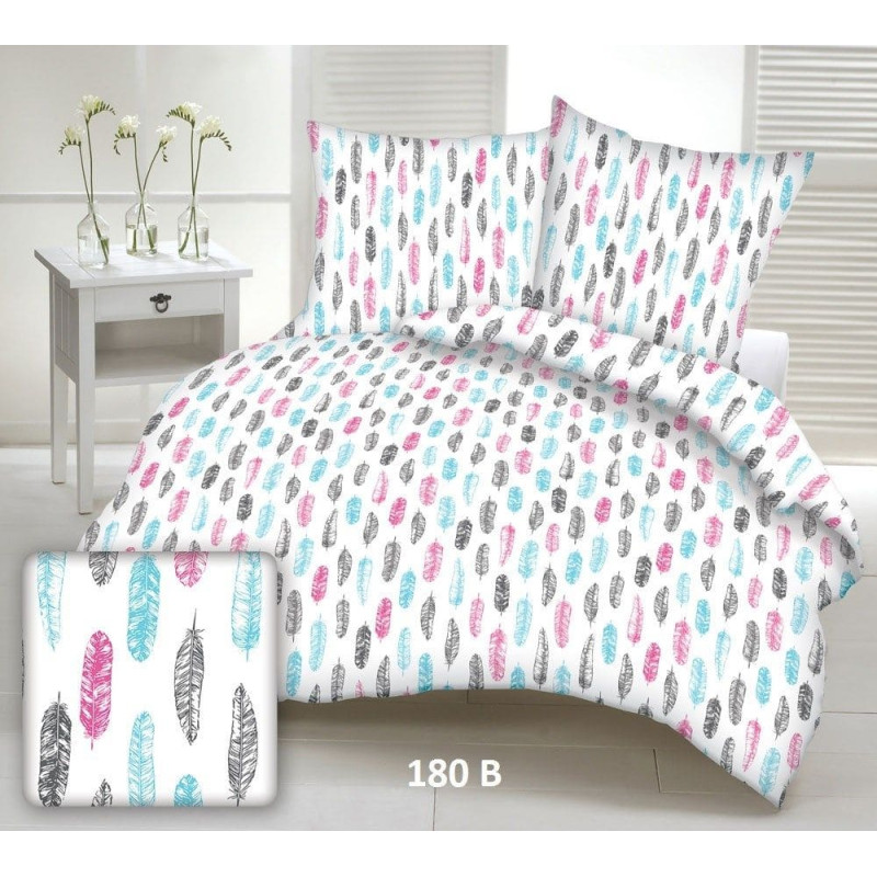 Mizas pakaiši 140x200 180b baltas krāsainas spalvas ar pogām 100% kokvilna