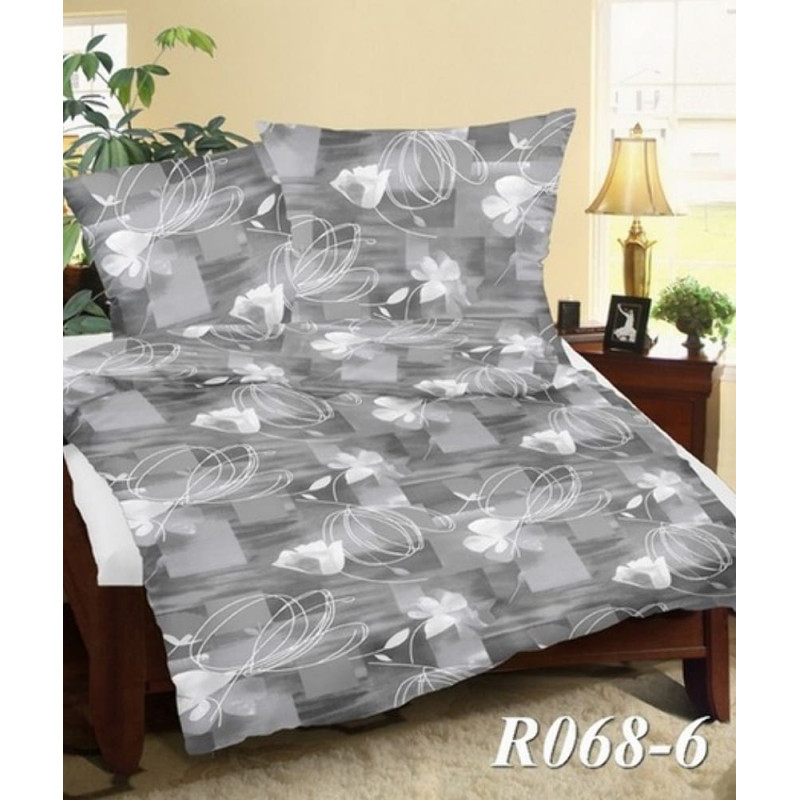 Mizas pakaiši 140x200 068/6 grafīta pelēki ziedi ar pogām, bieza kokvilna