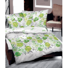 Kokvilnas gultasveļa 140x200 Flo green